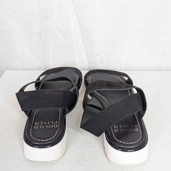 Donald J. Pliner Hollie Leather Metallic Elastic Strap Sandals - Picture 4 of 7